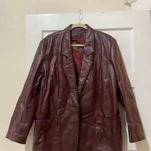 Women's Burgundy Leather Jacket
